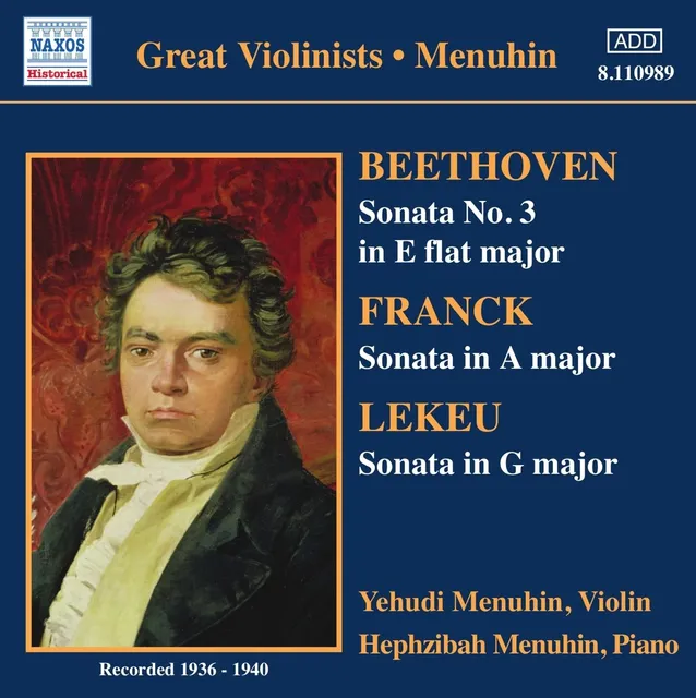 Beethoven: Sonata no. 3 in E-flat major / Franck: Sonata in A major / Lekeu: Sonata in G major 封面