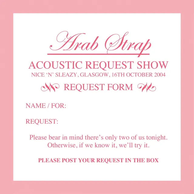 2004-10-16: Acoustic Request Show: Nice 'n' Sleazy, Glasgow, UK cover