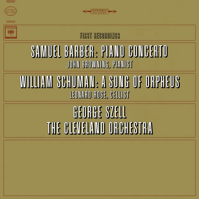 Barber: Concerto for Piano and Orchestra, op. 38 / Schuman: A Song of Orpheus: Fantasy for Cello and Orchestra 封面